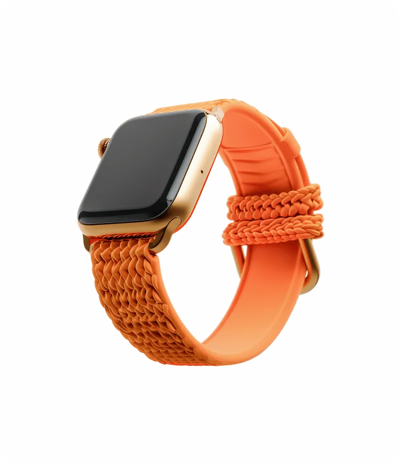 Refurbished Apple Watch with orange strap